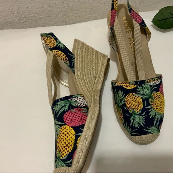 Anne Klein Abril Espadrille Wedge Sandal With Pineapples size 9.5 M - Picture 3 of 11